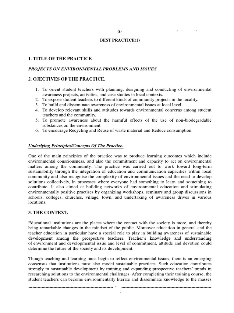 Projects On Environmental Problems and Issues. | PDF