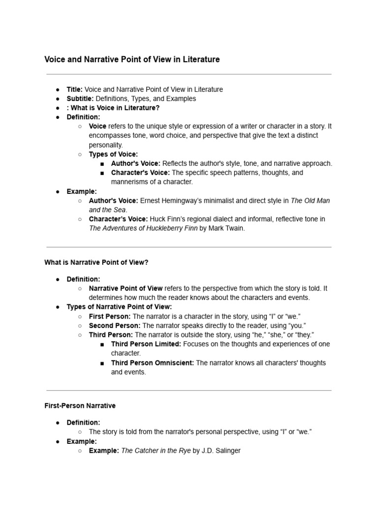 Narrative and Voice | PDF
