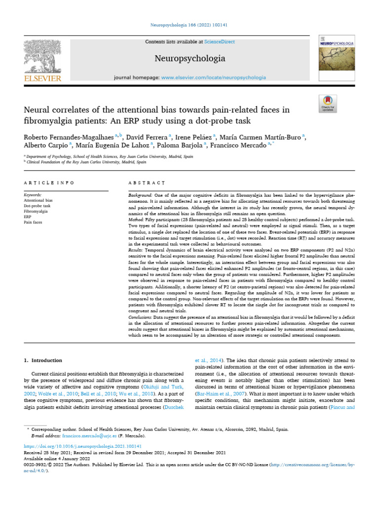 Fernandes-Magalhaes 2022 Neural Correlates of The Attentional Bias ...