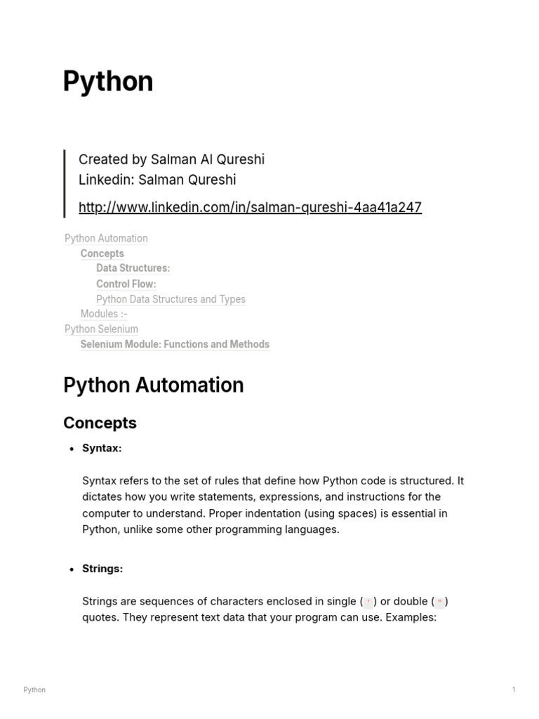 Python Notes | PDF