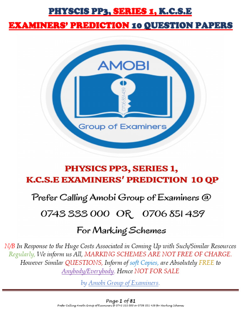 Phy Pp3 S1 Kcse Ep 10 Qp Pdf