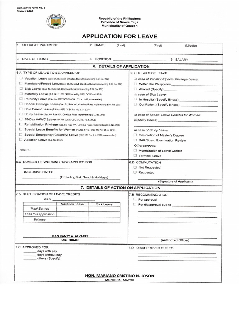 Leave Form | PDF