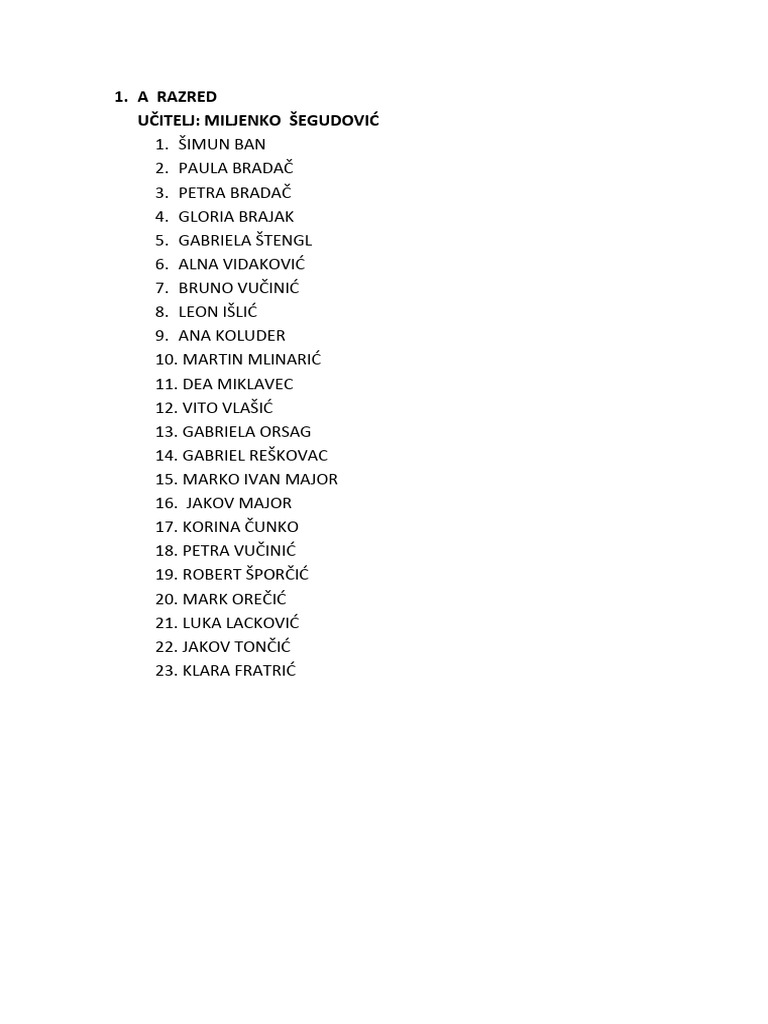 1 Razredi | PDF