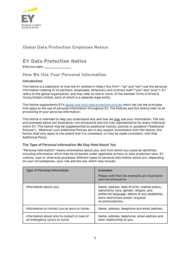 Global Data Protection Form | PDF