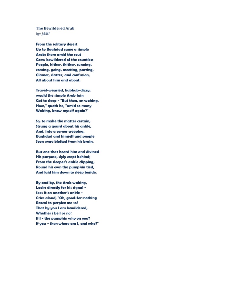 A Poem Intitled The Bewildered Arab