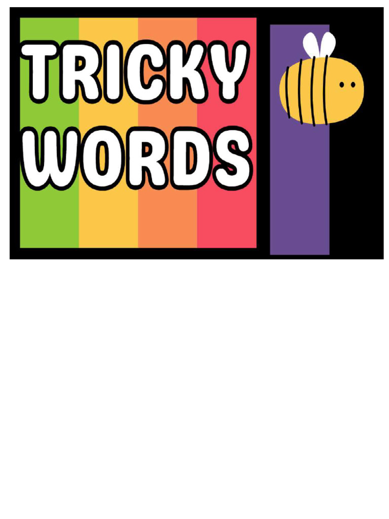 Tricky Words Banner | PDF