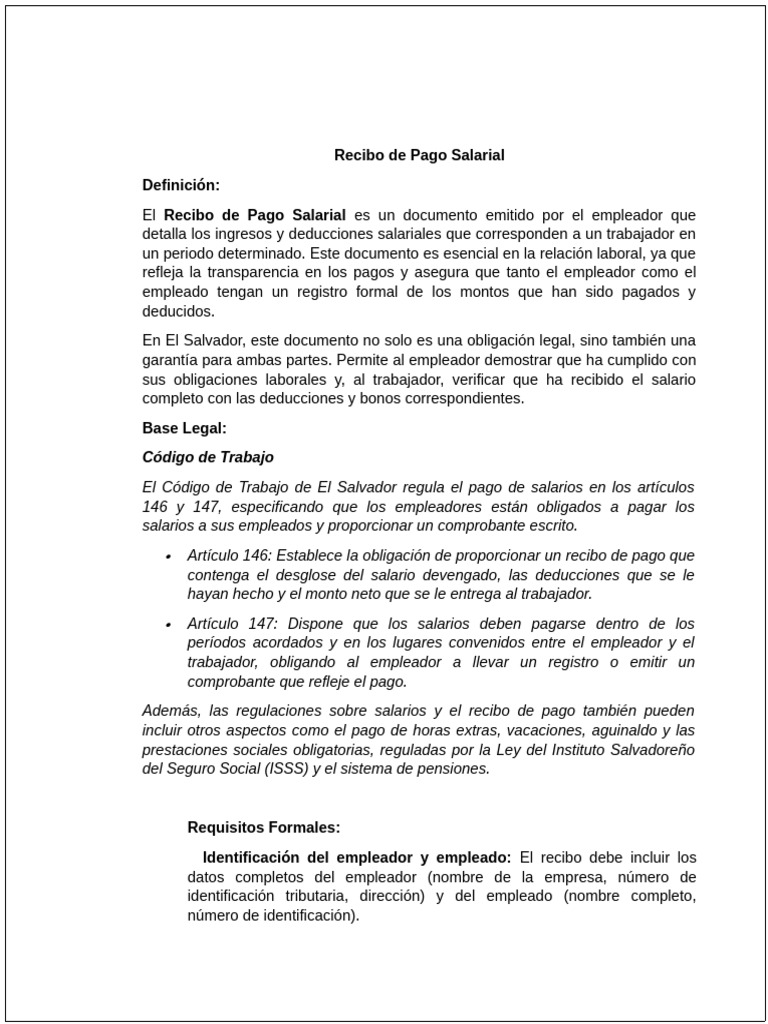Recibo de Pago Salarial | PDF