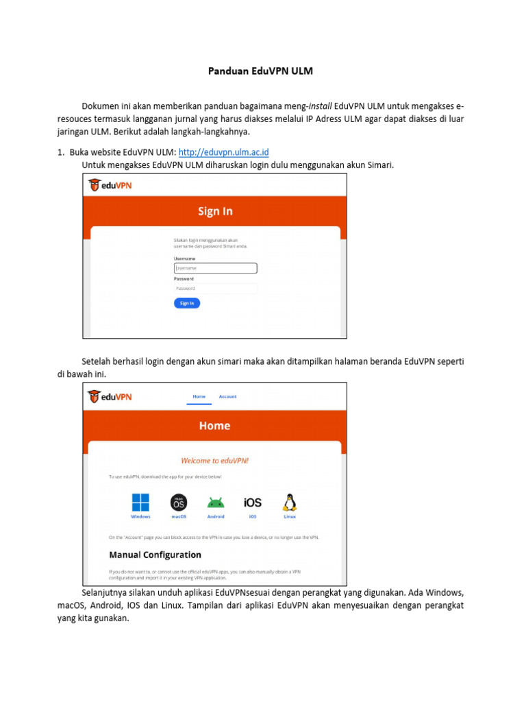 Panduan Install EduVPN ULM | PDF