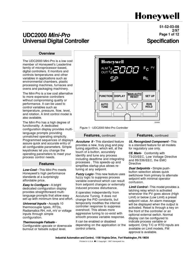 Honeywell UDC 2000 Relay Amplifier