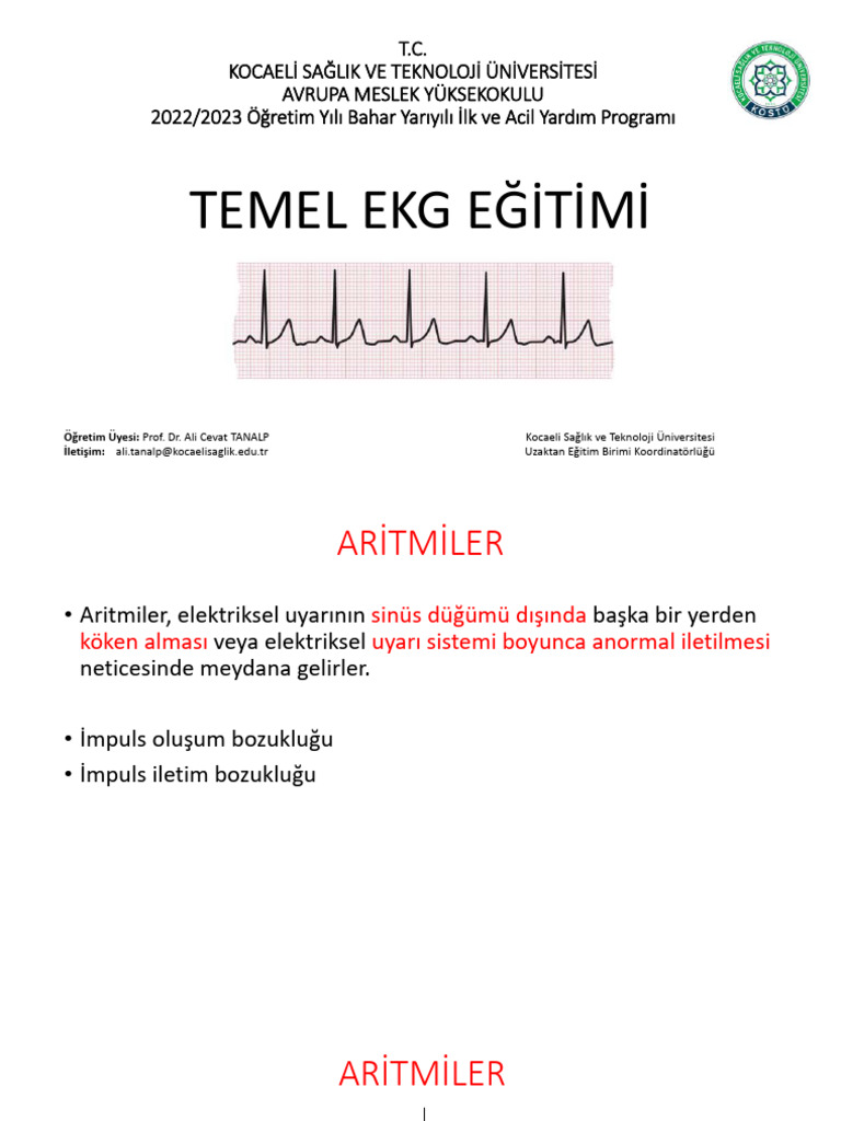 Temel Ekg 15.hafta Final Tekrar | PDF