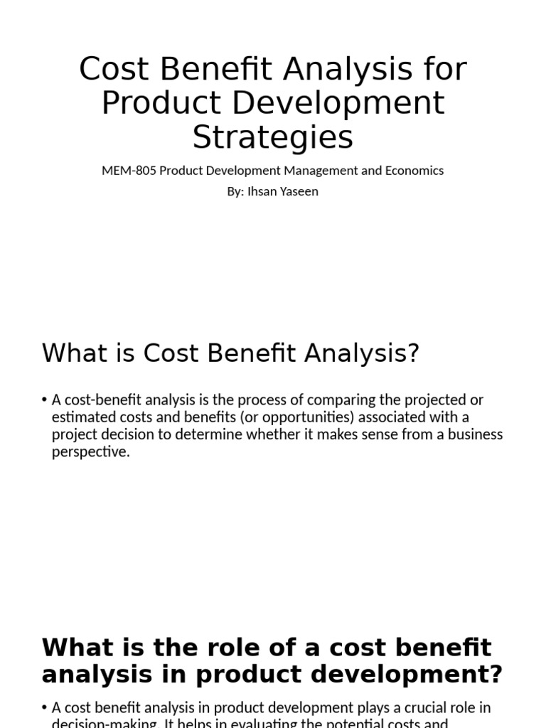 Cost Benefit Analysis For Product Development Strategies | PDF