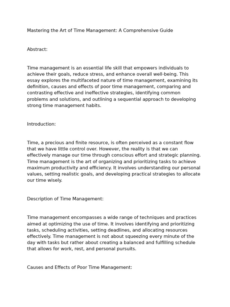 Timemanagement | PDF