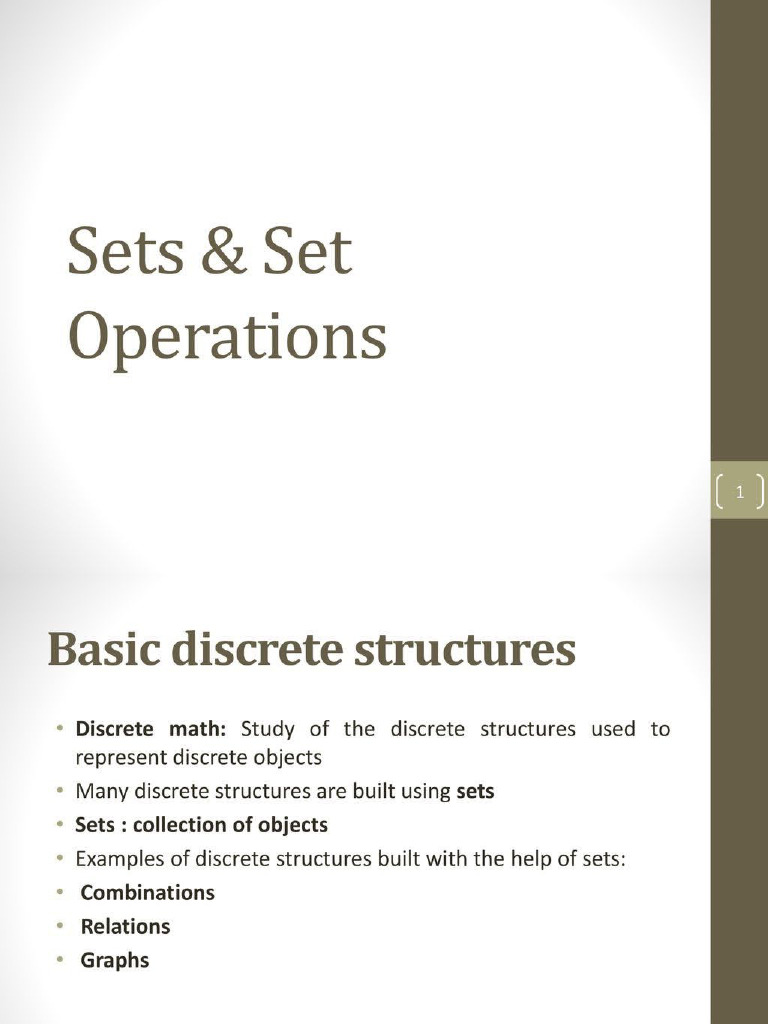 sets and their operations | PDF