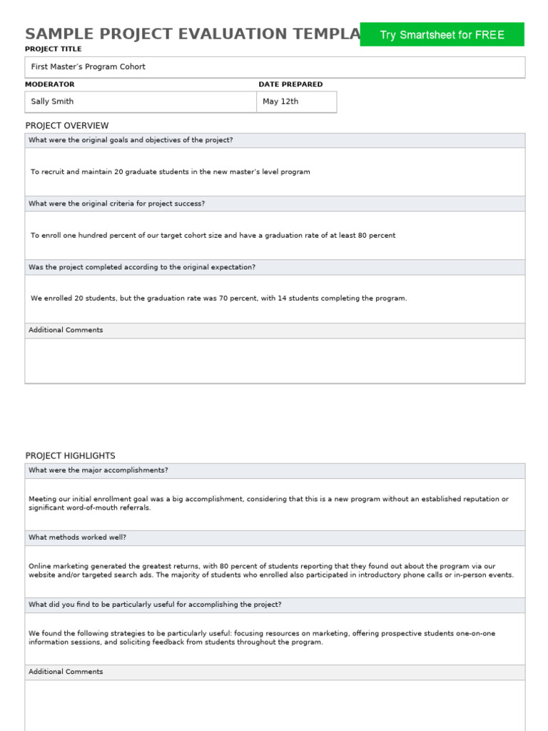 Project Evaluation 1 | PDF | Project Management | Communication