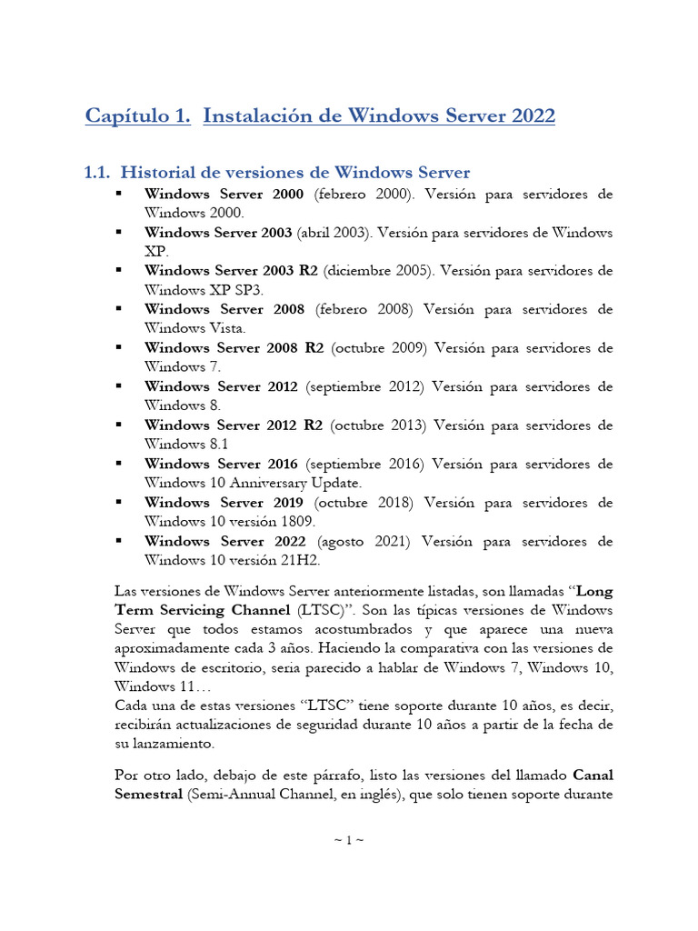 Capitulo 1. Instalacion de Windows Server 2022 | PDF