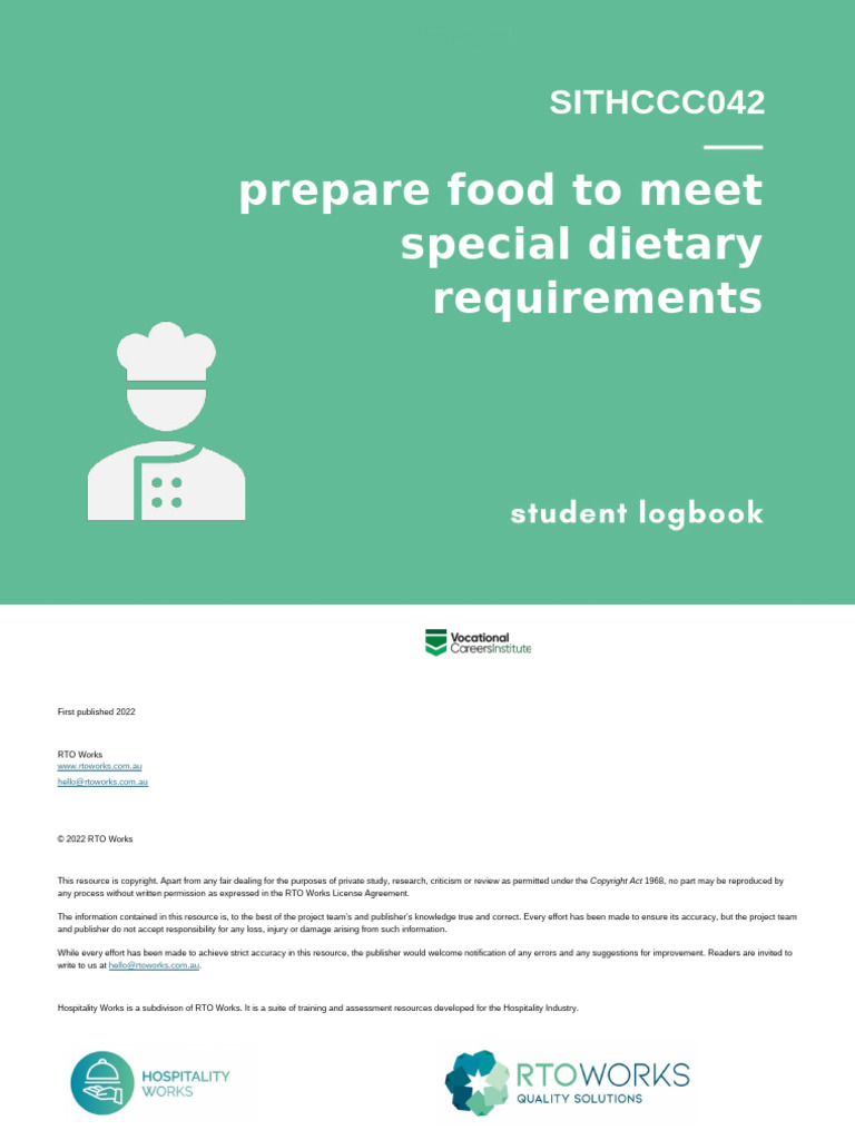 SITHCCC042 Student Logbook 6 | PDF