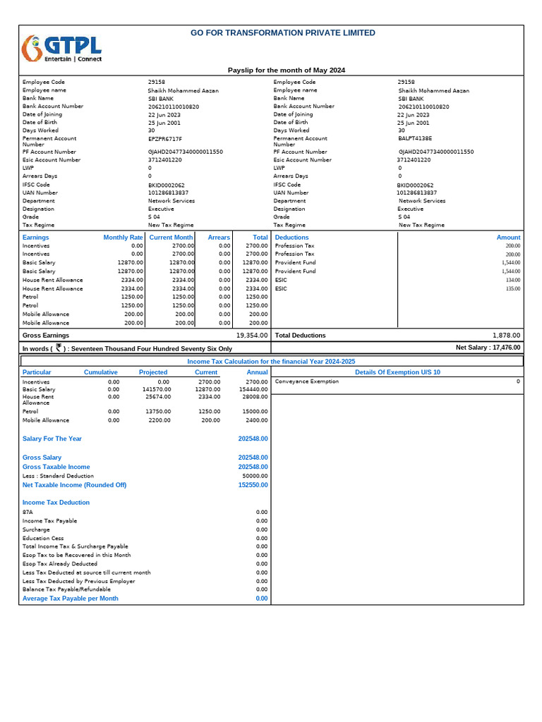 Aazan payslip 2024 2025 4 29150 gtplhl pdf