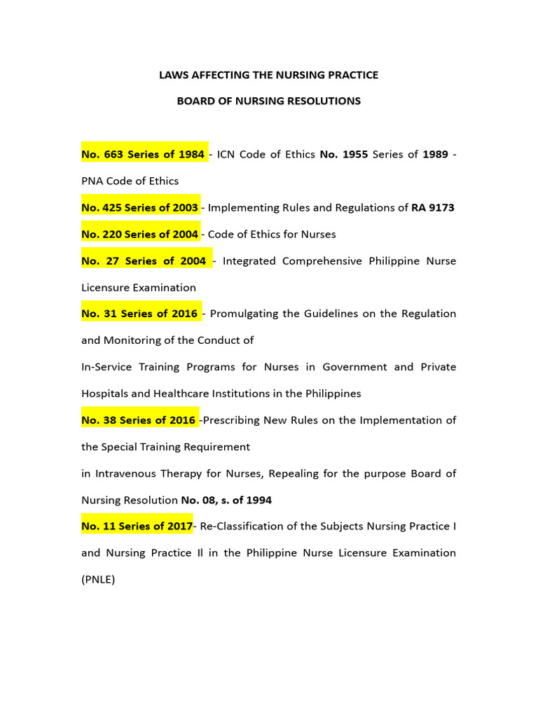 NURSING-LAWS | PDF