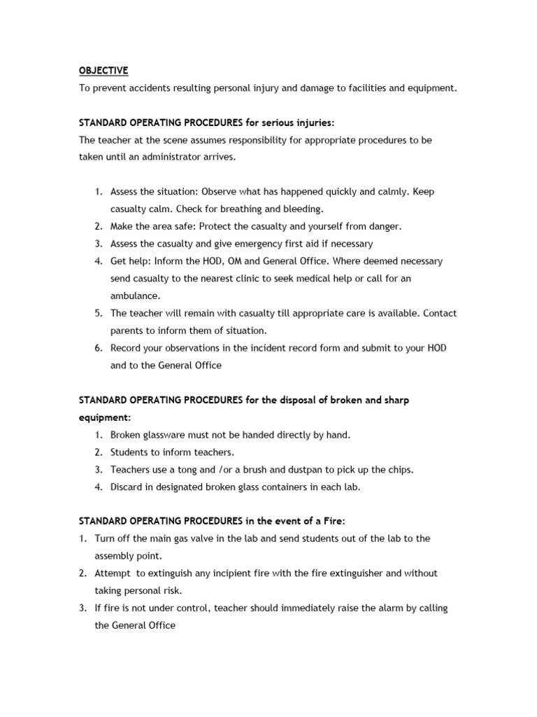TLE Laboratory SOP | PDF