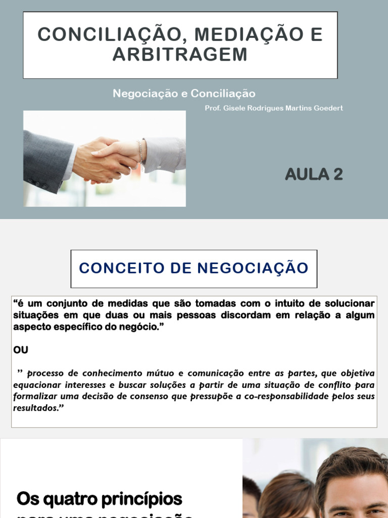 Aula 2 - Conciliação, Mediação e Arbitragem - Negociação e Conciliação ...