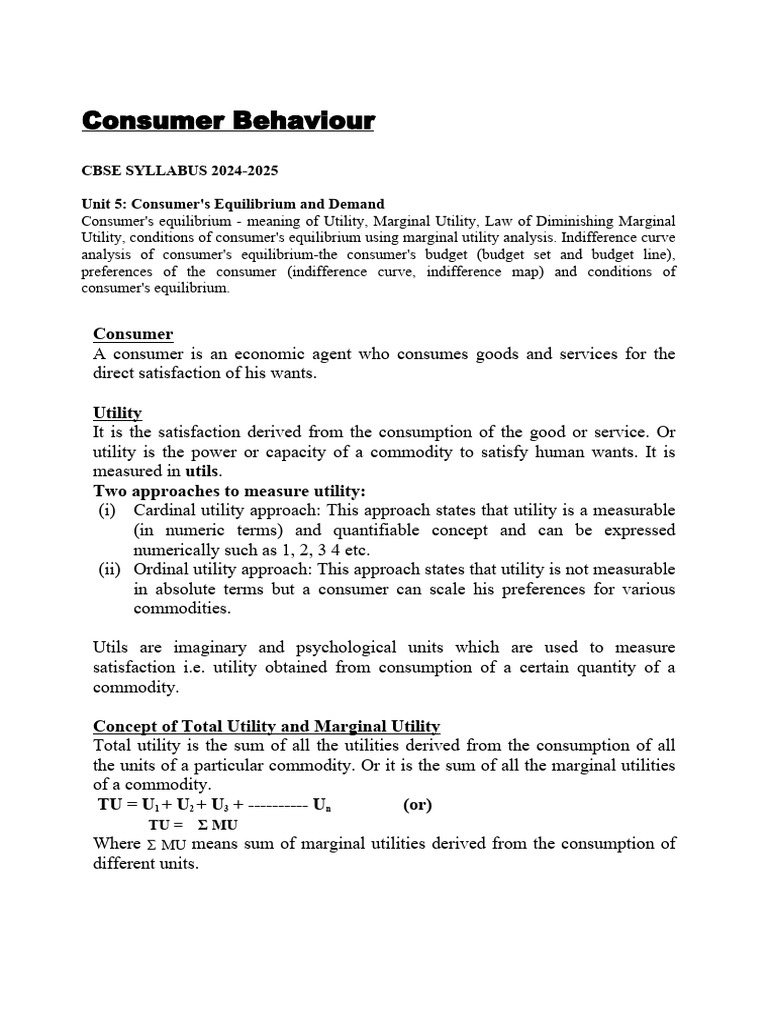 Notes Consumer Behaviour For DPS RKP | PDF