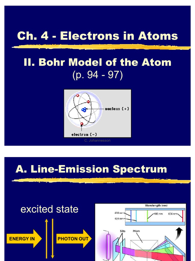 Ch. 4 - Electrons in Atoms: II. Bohr Model of The Atom | PDF