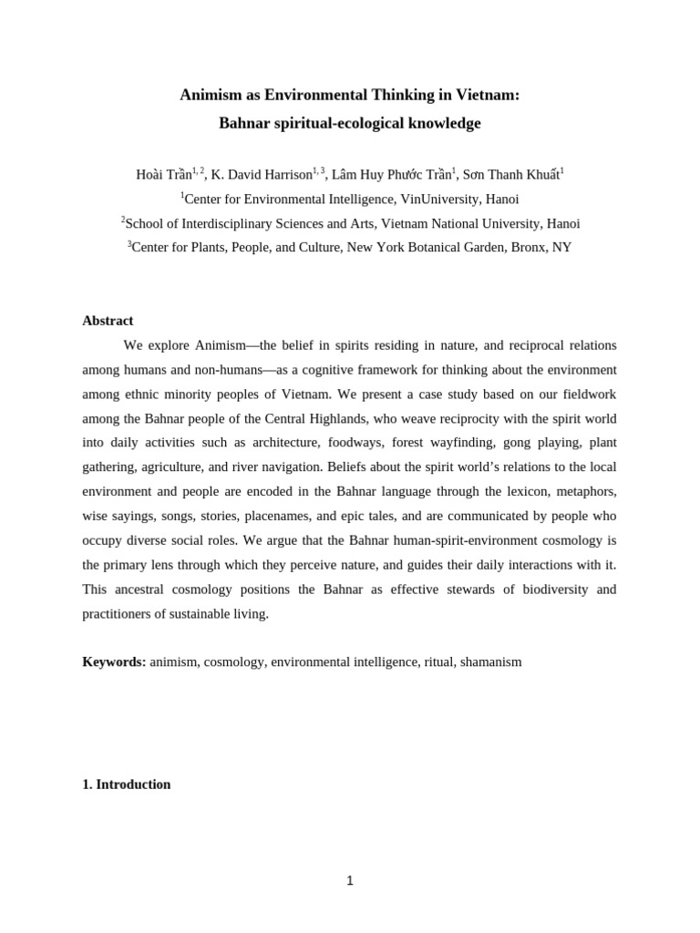 Animism Manuscript With Author Details | PDF | Social Science
