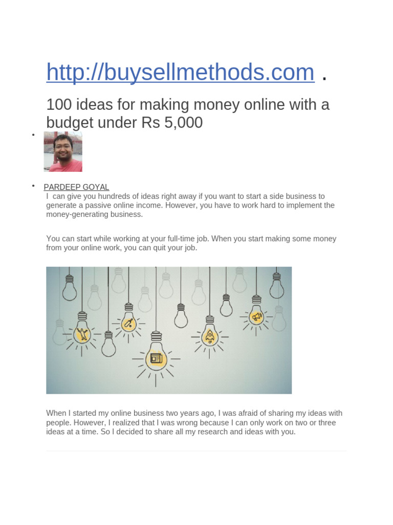100 Ideas For Business | PDF