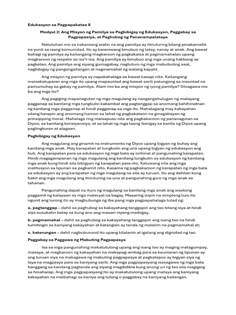 Esp8 Modyul 2 Material Pdf