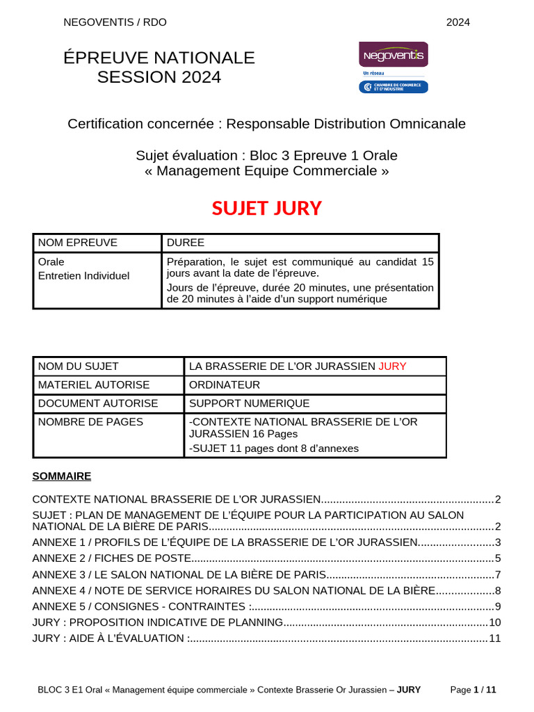 Rdo Bloc3 E1 Oral Mangement Equipe Ciale Contexte 1 Brasserie or ...