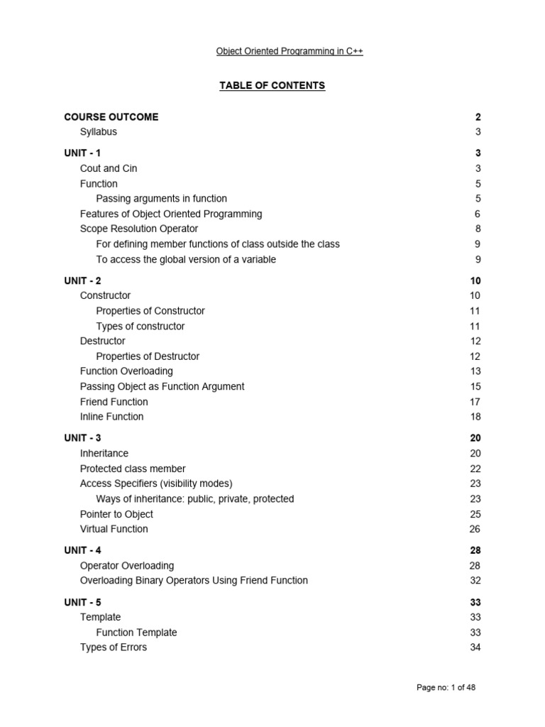 Object Oriented Programming in C++ | PDF