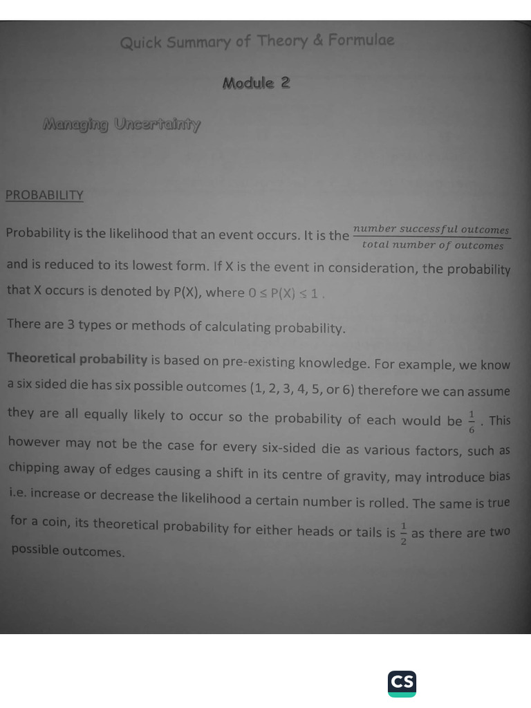 CAPE Applied Maths Handbook Mod 2 | PDF