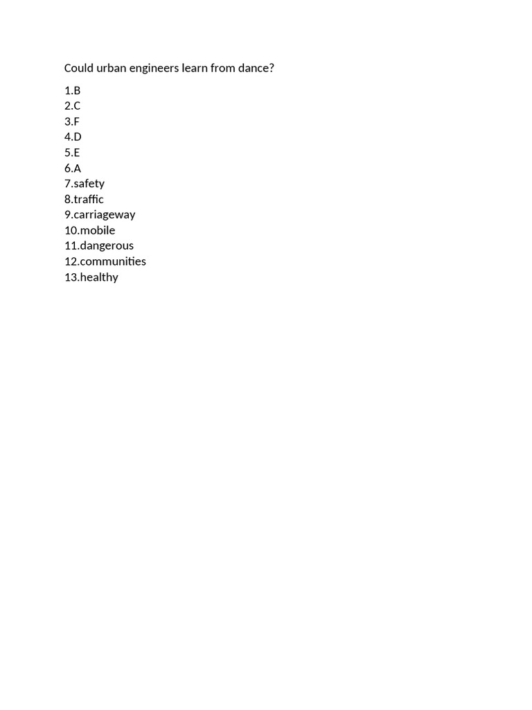Could Urban Engineers Learn From Dance Pdf