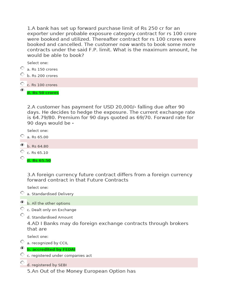 Treasury Management Nibm Module Iii Final Paper Attempt 1 | PDF