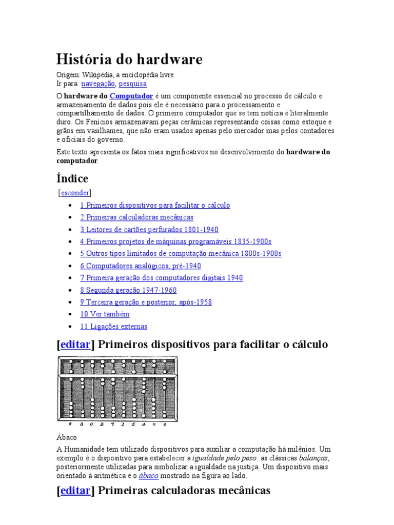 Evolução do Hardware de Computadores | PDF | Hardware de computador ...