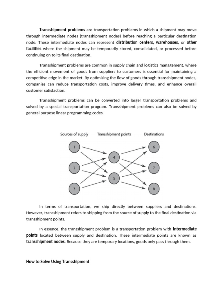 Transshipment Problems | PDF