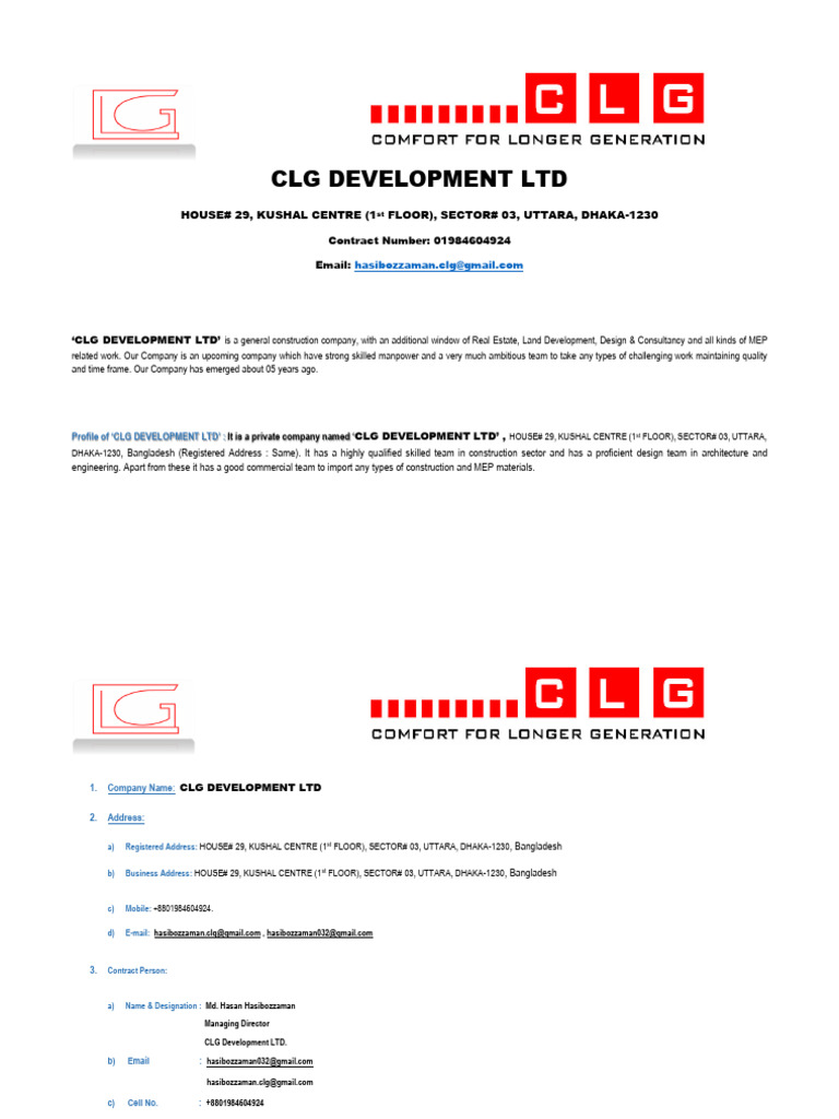 CLG Development Limited Profile | PDF