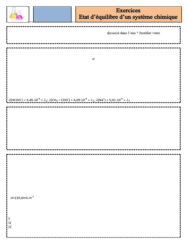Exercices 4 Etat D'équilibre D'un Système Chimique | PDF