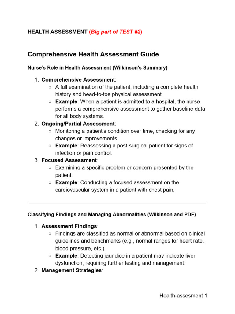 Health Assessment Pdf Physical Examination Heart