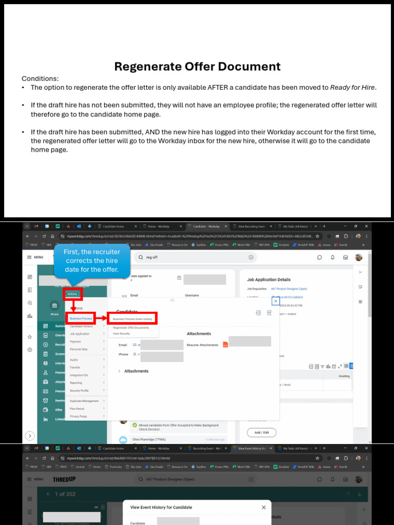How To Regenerate An Offer Document - Recruiter Guide | PDF