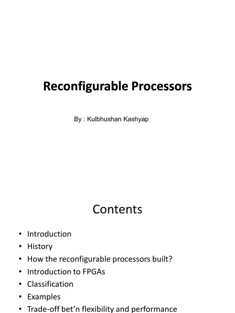 Seminar PPT Reconfigurable Processors | PDF | Field Programmable Gate ...