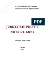 Jurnalism Politic - Note de Curs - Asist. Univ. Tanase Tasente