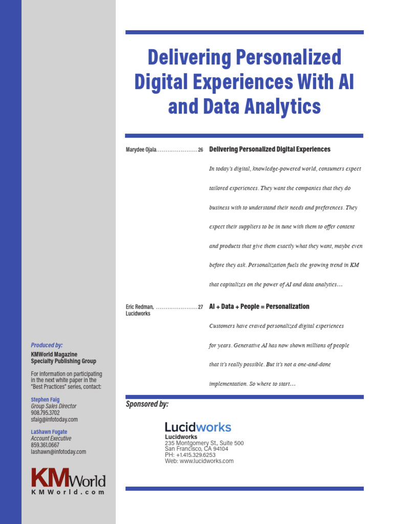 Delivering Personalized Digital Experiences With Ai And Data Analytics