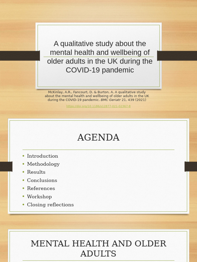 Mental Health and Older Adults | PDF