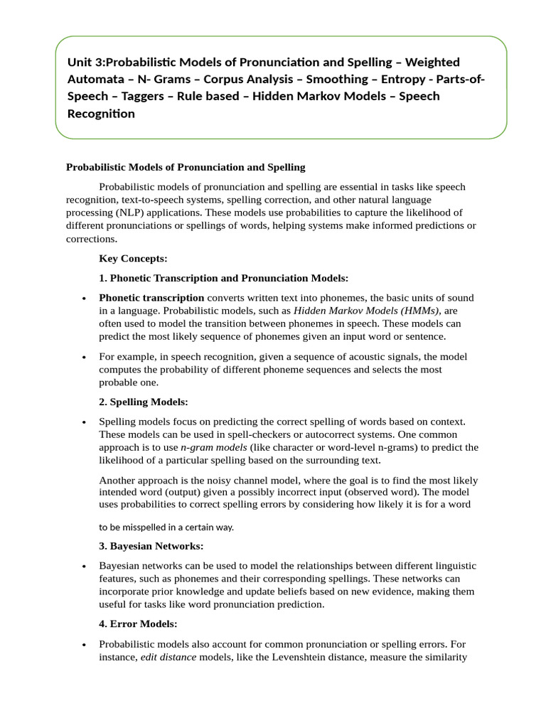 Unit 3 NLP Notes | PDF