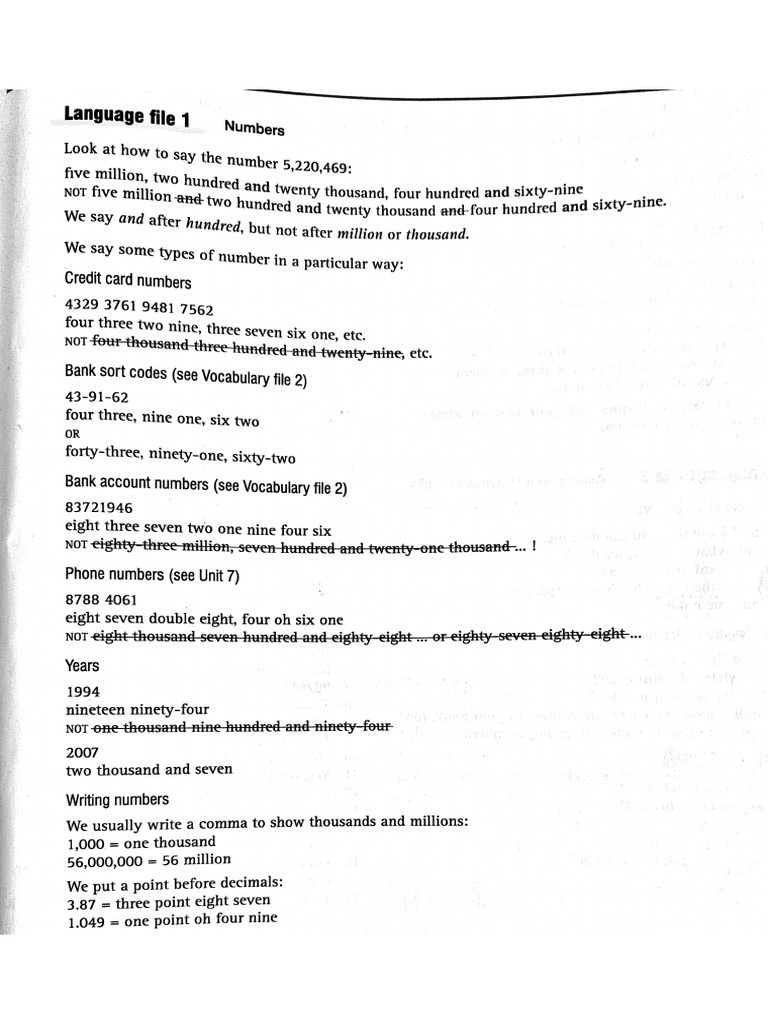 Numbers | PDF