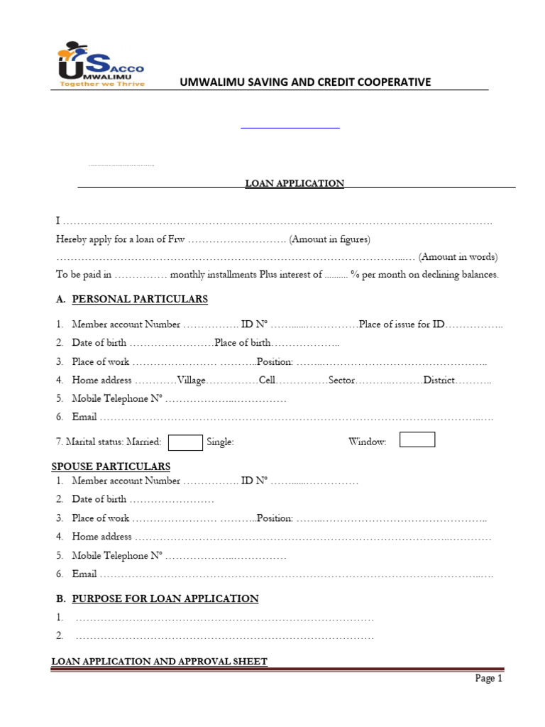 Ordinary Loan Application Form | PDF