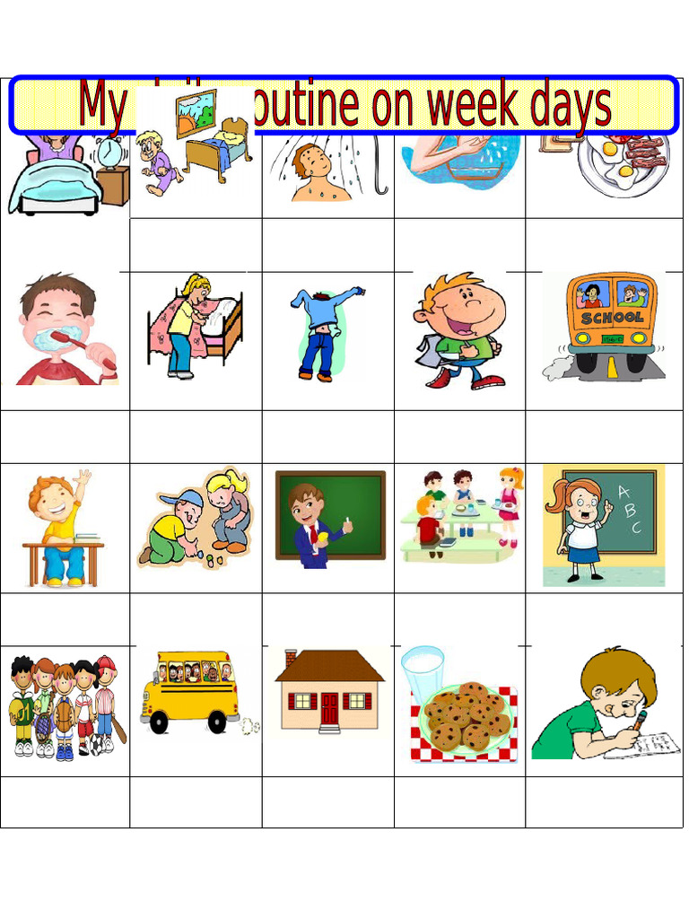 daily-routine-on-week-days-matching-writing-grammar-drills-writing ...