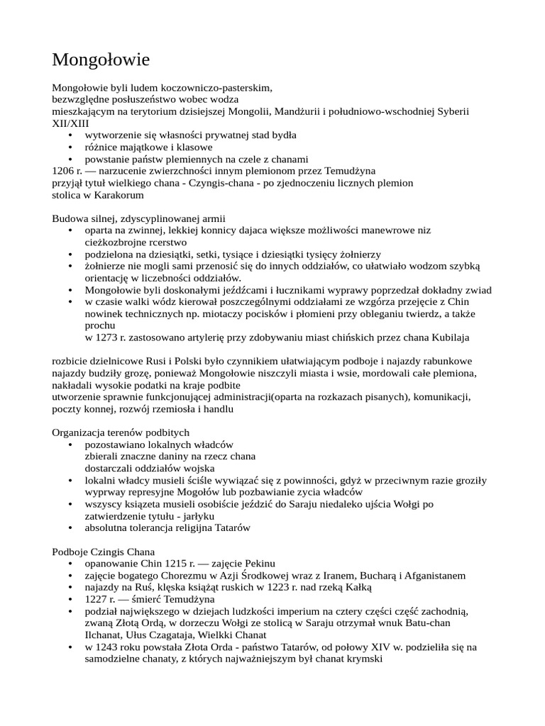 Mongołowie | PDF