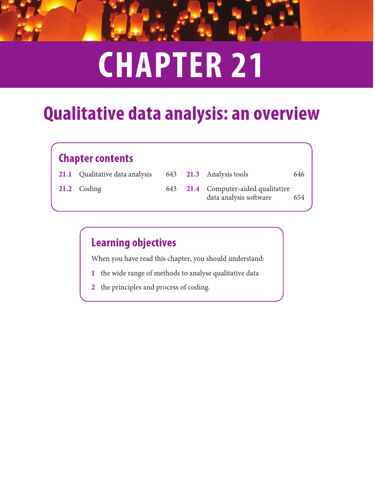Qualitative Data Analysis: An Overview: Chapter Contents | PDF